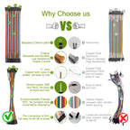 10cm 20cm 30cm Male Female Long Jumper Wire Dupont Cable Solderless Flexible 24AWG Copper Quality Line for Arduino Breadboard