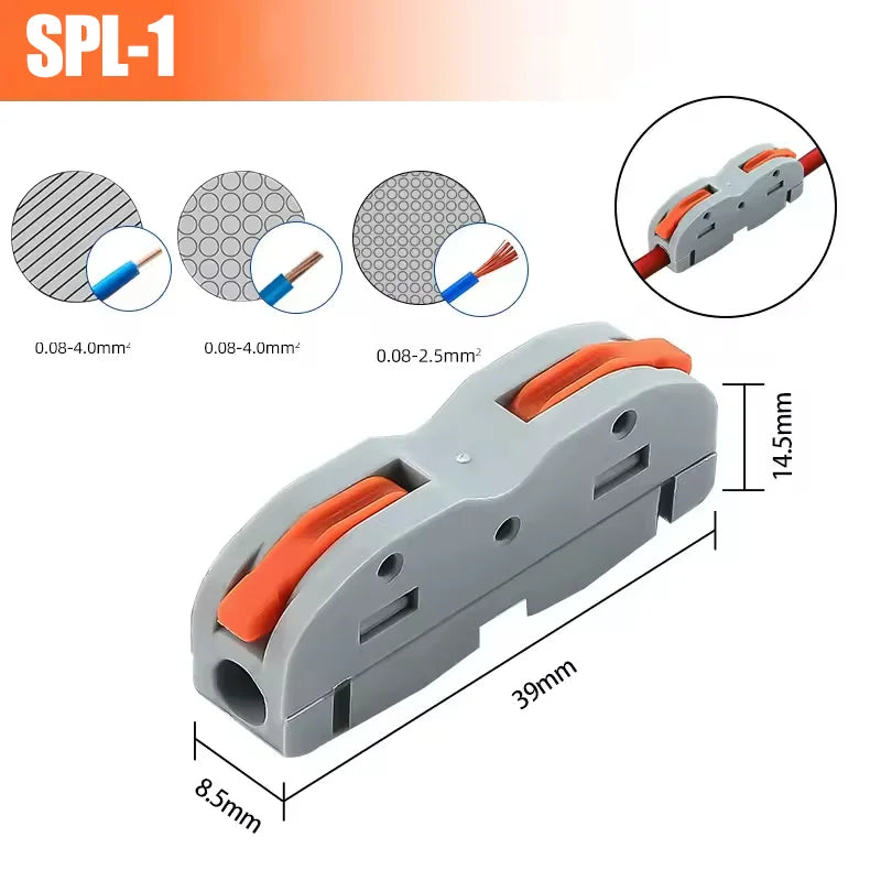 Quick Wire Connectors Multi-circuit Splicing Butt Fast Electrical Connector Universal Push-in Lever Nuts Cable Terminal Block