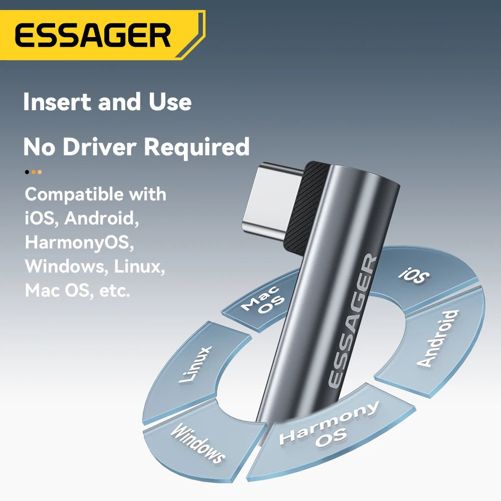 Essager Type C to 3.5mm Jack Audio Adapter Headphone Adapter For Xiaomi Huawei Samsung Lightning to 3.5mm Adapter for iPhone 14