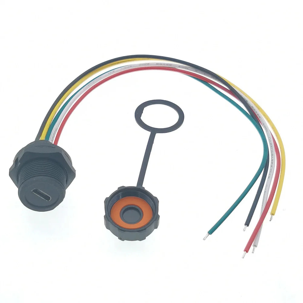 1pcs Threaded IP67 waterproof MICRO USB Connector USB-Micro Plug Socket With Cable PCB Female Connector Port