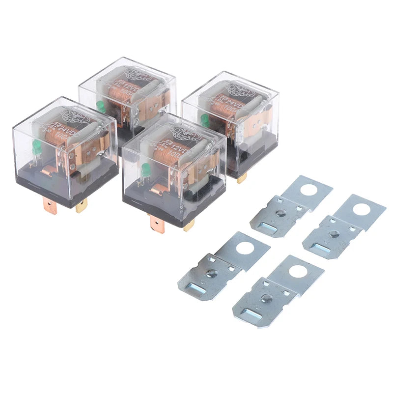 1pc Waterproof Automotive Relay 12V 100A 5Pin 4Pin SPDT Car Control Device Car Relays DC 24V High Capacity Switching