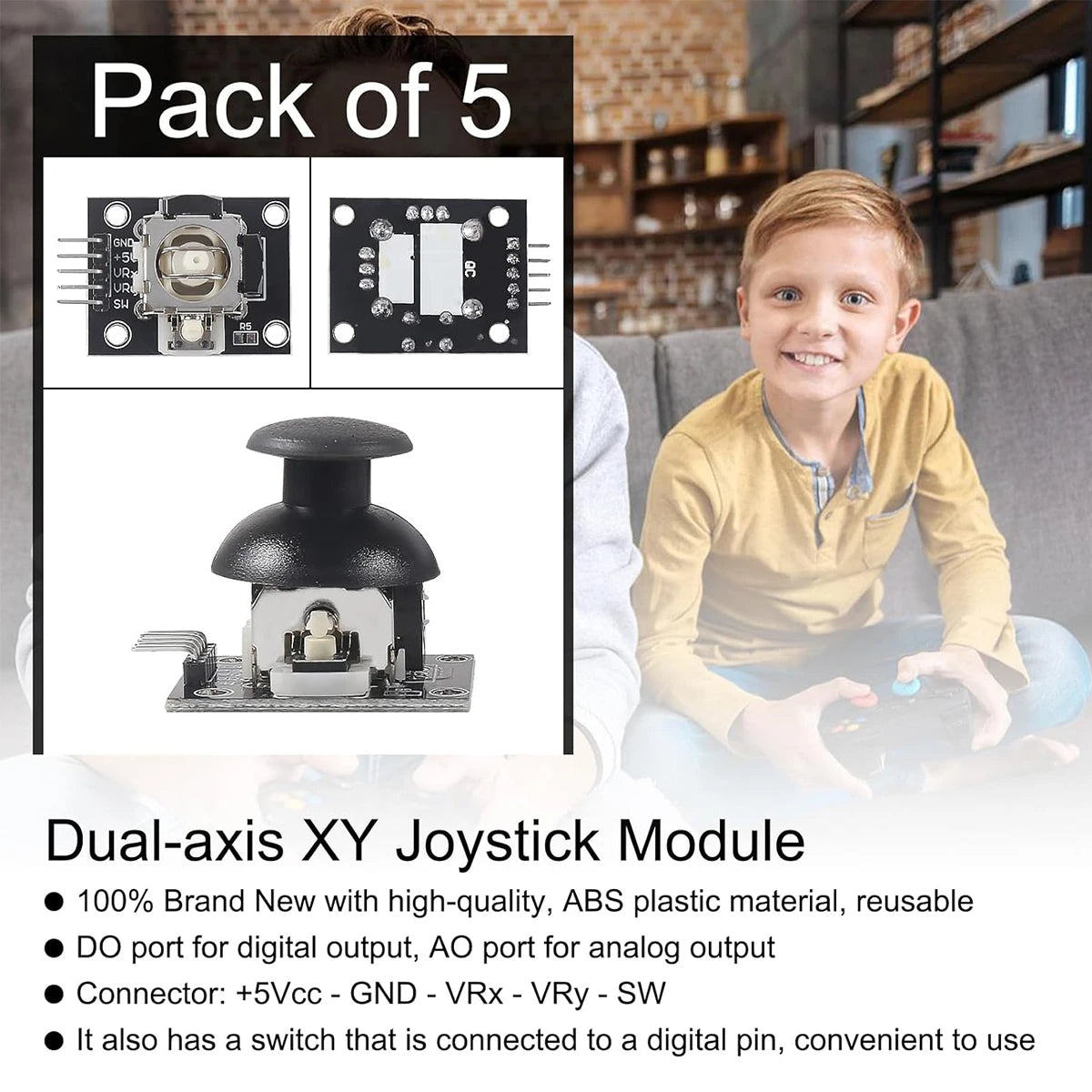 1/2/4Pcs Dual Axis Push Button Joystick Module PS2 Game Controller Sensor KY-023 Analog Joystick Module for Arduino DIY Project