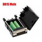 DB9 DB15 DB25 Connector D-SUB 9 15 25 Pin Male Female Plug RS232 RS485 Breakout Terminals 21-24 AWG Wire Solderless Connectors
