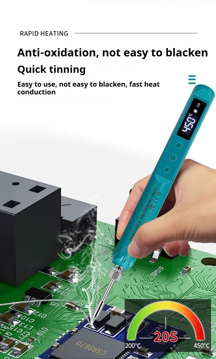 KANOYU Wireless solder iron usb charging portable digital display intelligent lithium battery for small home maintenance