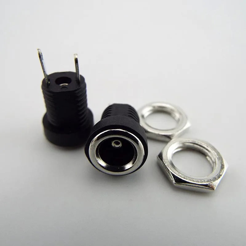 DC022B 5.5 X 2.1mm DC Power Jack Supply Socket Connector DC Female 2 Terminal 2 Pin Panel Mount Connector Plug Adapter 5.5*2.5