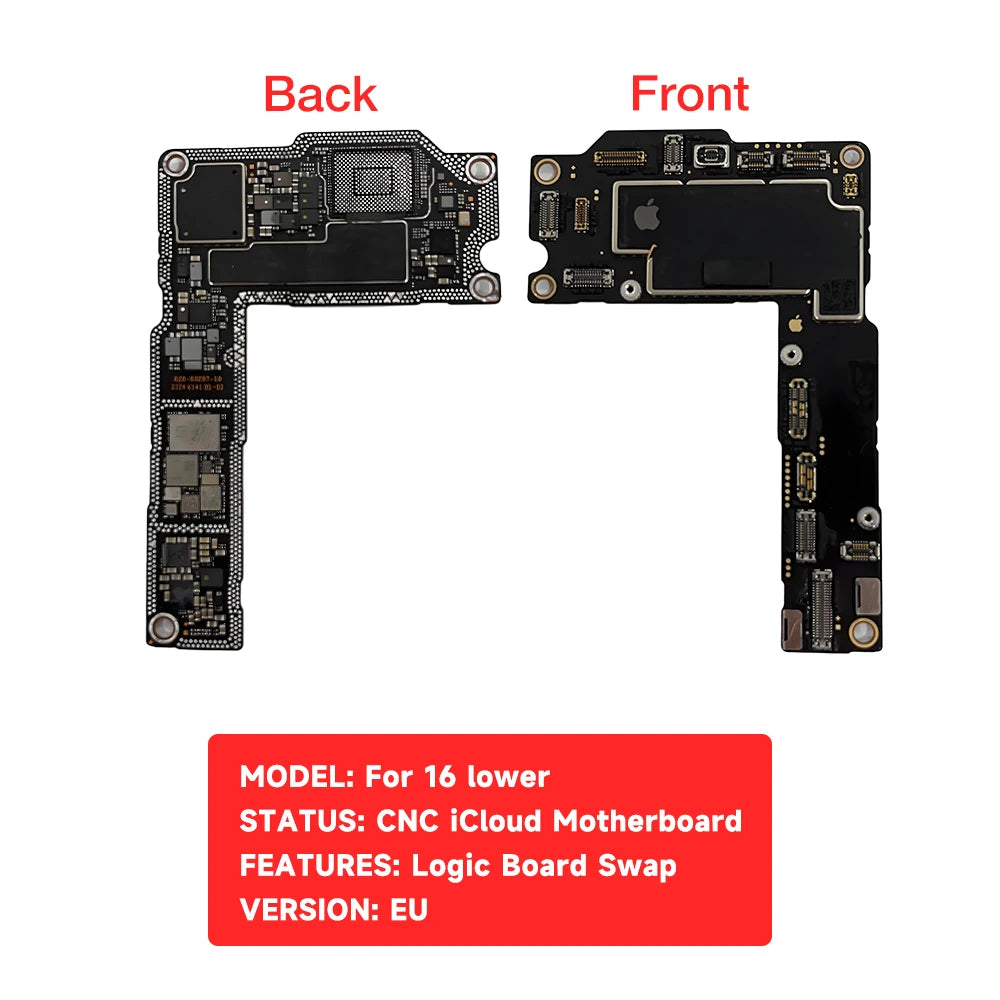 CNC Cut Motherboard for iPhone 16 16Plus 16Pro Max Upper Lower Board No NAND Logic Board Swap US EU Version Repair Parts