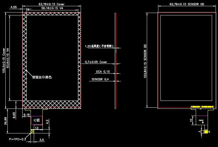 IPS 4.3 inch 16.7M TFT LCD Capacitive Touch Screen with Adapter Board HX8369A FT5216 Drive IC 480*800 RGB888/24Bit MCU Interface
