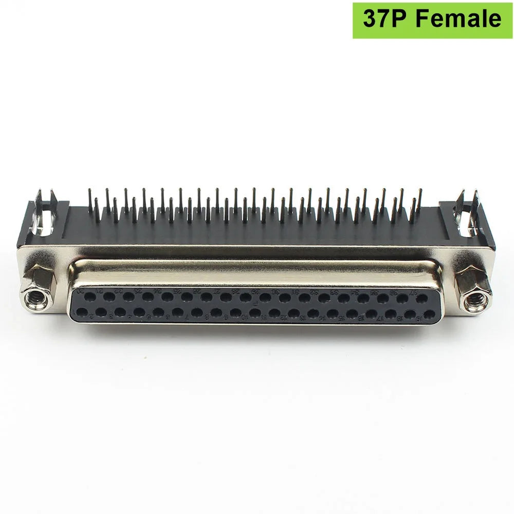 5pcs D-SUB 9 15 25 37 Pin Male Female PCB Connector With Set Screw Plug Socket Adapter Right Angle 2 Rows DB9 DB15 DB25 DB37