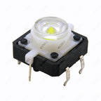 5PCS 12X12X7.3 Tactile Push Button Switch Momentary Tact LED 5 Color 12X12X7.3mm 12*12*7.3mm Blue,White,Yellow,Red,Green