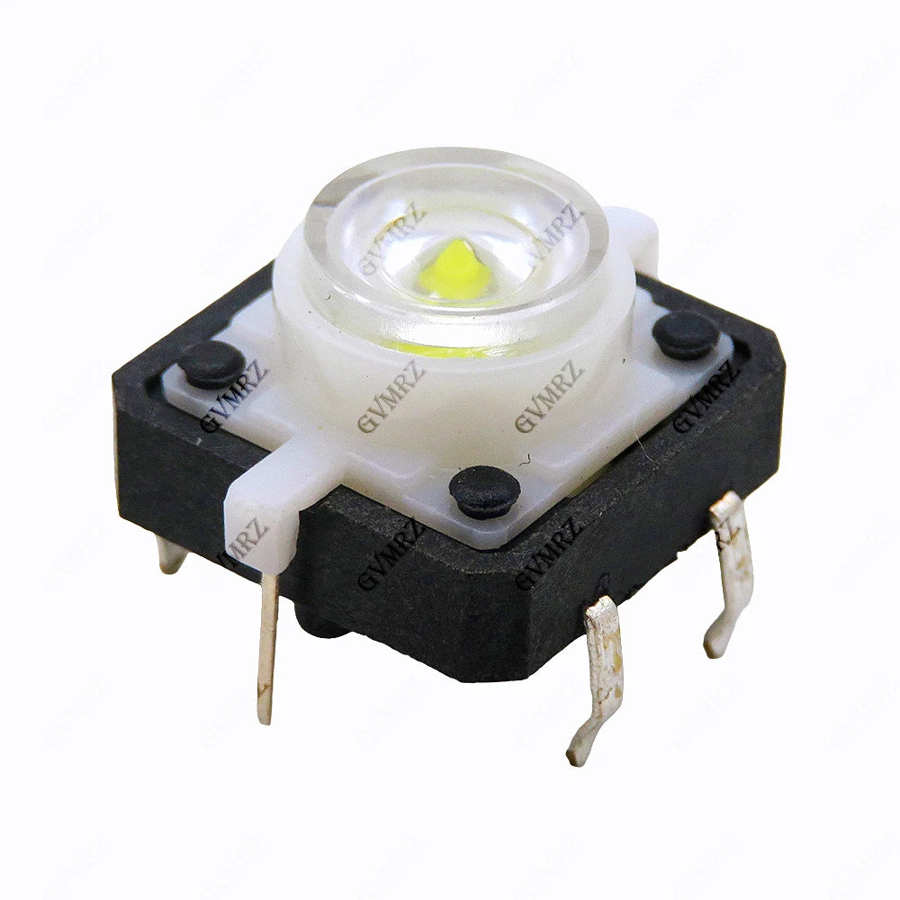 5PCS 12X12X7.3 Tactile Push Button Switch Momentary Tact LED 5 Color 12X12X7.3mm 12*12*7.3mm Blue,White,Yellow,Red,Green