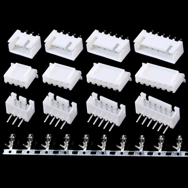 10Set XH2.54 2/3/4/5 Pin Terminals Plastic Shell Male Plug + XH 2.54 2P 3P 4P 5P 6P 7P 8P 9P 10P 12PFemale Socket Wire Connector