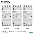 GEYA Din Rail Automatic Modular Household Contactor AC230V 4P 25A 4NO 2NO2NC 3NO1NC 50/60Hz