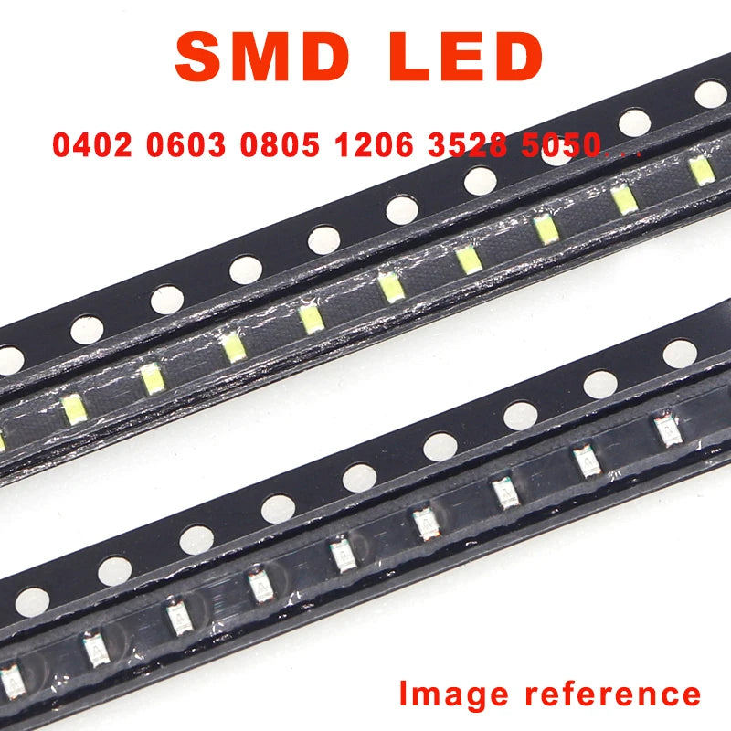 1 reel 0402 0603 0805 1206 3528 5050 5730 3020 3014 4014 SMD LED Red Yellow Green White Blue Orange Light Emitting Diode