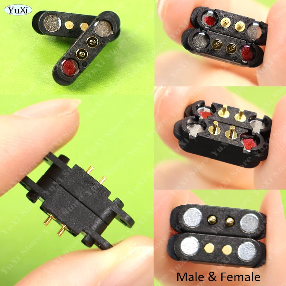 1-10set DC Magnetic Pogo Pin Connector 2Pin 3P 4P 5P 6P 7P 8P Pogopin Male Female Spacing 2.5/2.54mm Loaded Power Socket 2A