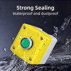 1P One-Hole Momentary Self-Reset Push Button Switch Start/Stop Round Flat Green Mushroom Head Control Box 22mm