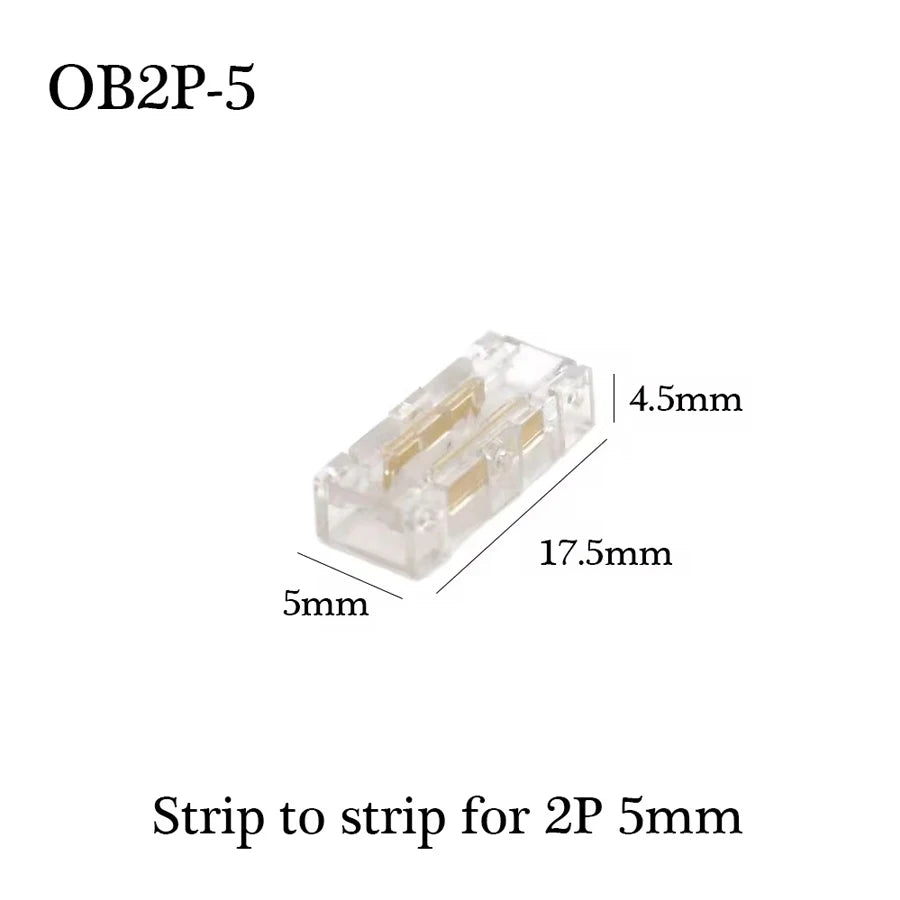 COB Led Strip Connector Light Strip Wire Connectors 2 3 4 Pin L-shaped For 5 8 10mm Width PCB Single Color RGB CCT Strip