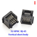 10Pcs RJ11 RJ45 Socket 52-4P4C 6P2C 6P4C 6P6C 8P8C Seat RJ12 Phone Jack Female 6Core Crystal Head 180 Degrees Vertical
