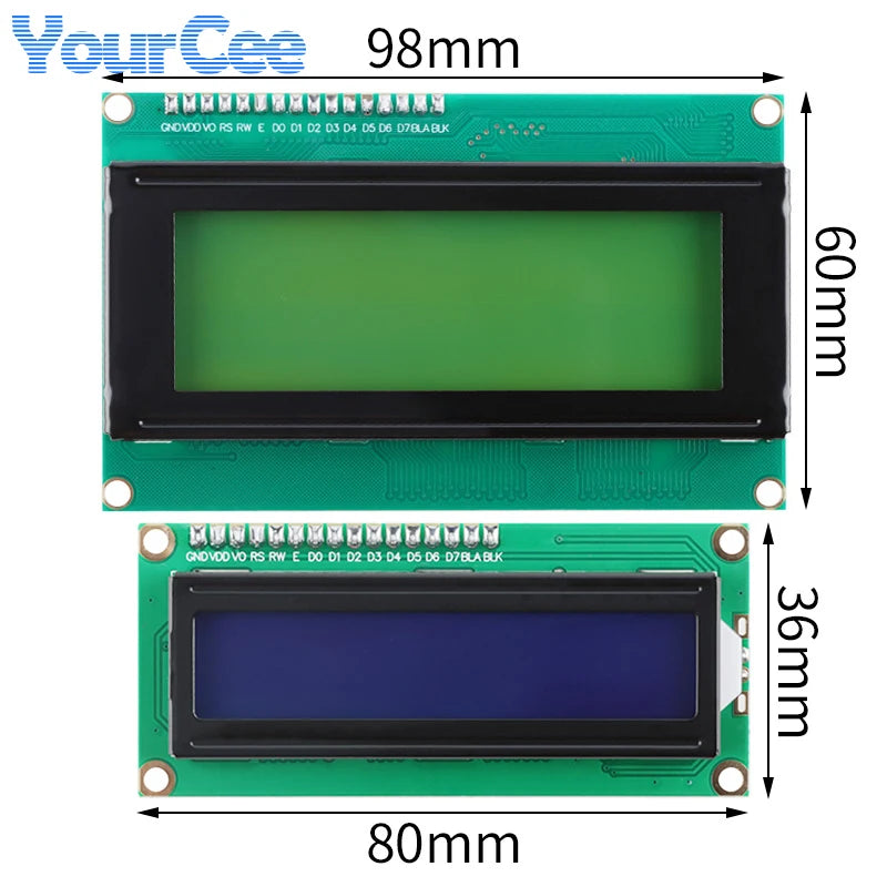 LCD1602 LCD2004 Yellow-Green/Blue Display Screen with Adapter Board with I2C IIC LCD1602A LCD2004A LCD Module with Backlight