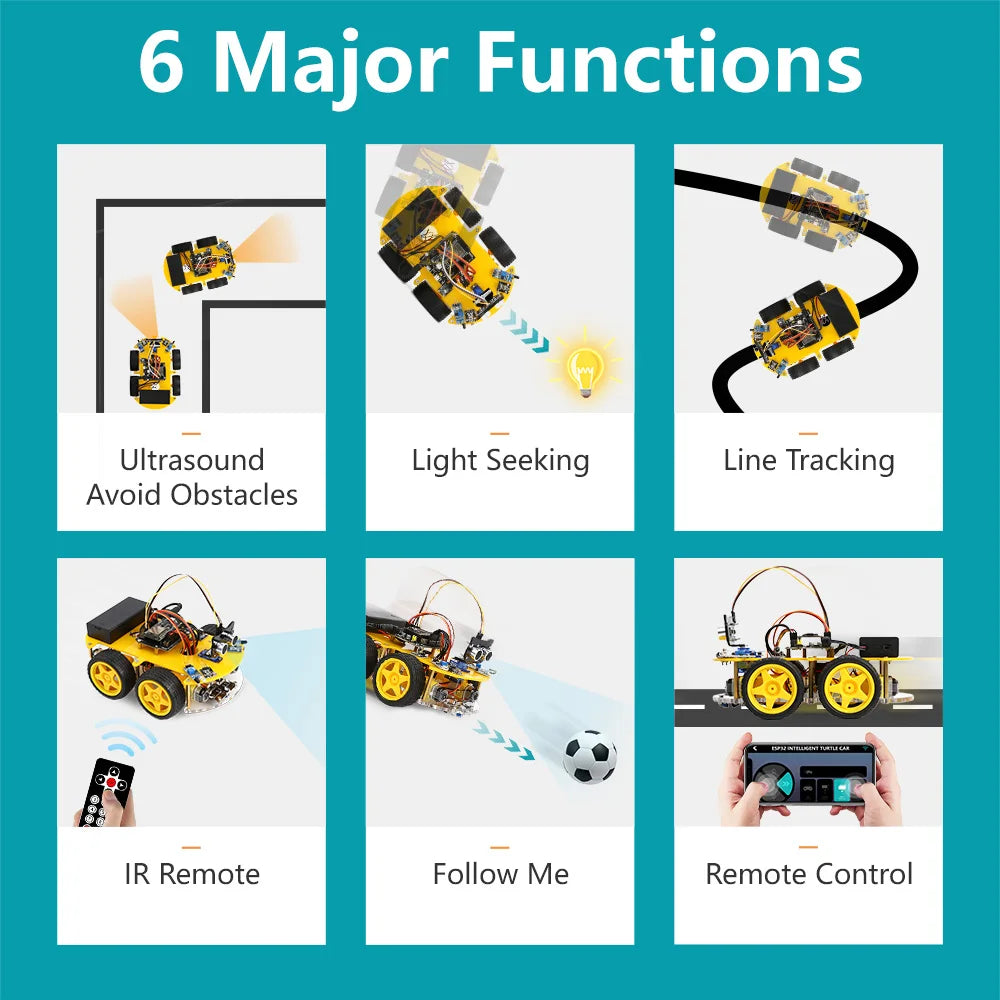 ESP32 Smart Robot Car Kit  Remote Control Car for Arduino Programming Project STEM Education Science Coding Kit