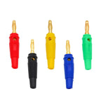 2/5PCS 4mm Gold Plated Banana Plug Speaker Cable Wire Connector Pin Socket Multi-Color for Audio DIY