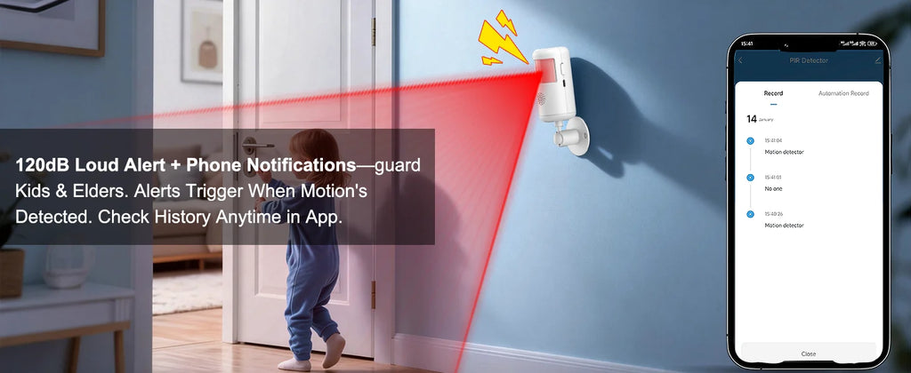 2/4/6/8 PCS Tuya Smart WiFi Infrared Alarm Detector 4 Alarm Modes Infrared Motion Human Body Infrared Detector Work With Alexa Google Home Security