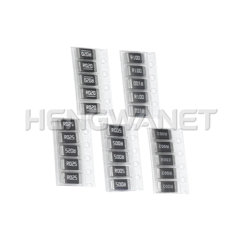 50PCS Alloy resistances 2512 SMD Resistors Samples kit 10 kindsX5pcs=50pcs R001 R002 R005 R008 R010 R015 R020 R025 R050 R100