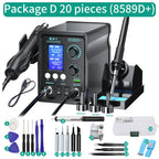 LUXIANZI 8589D+ 2 IN 1 Hot Air Gun Soldering Station With LED Digital Display For BGA PCB IC Repair Tool SMD Rework Station