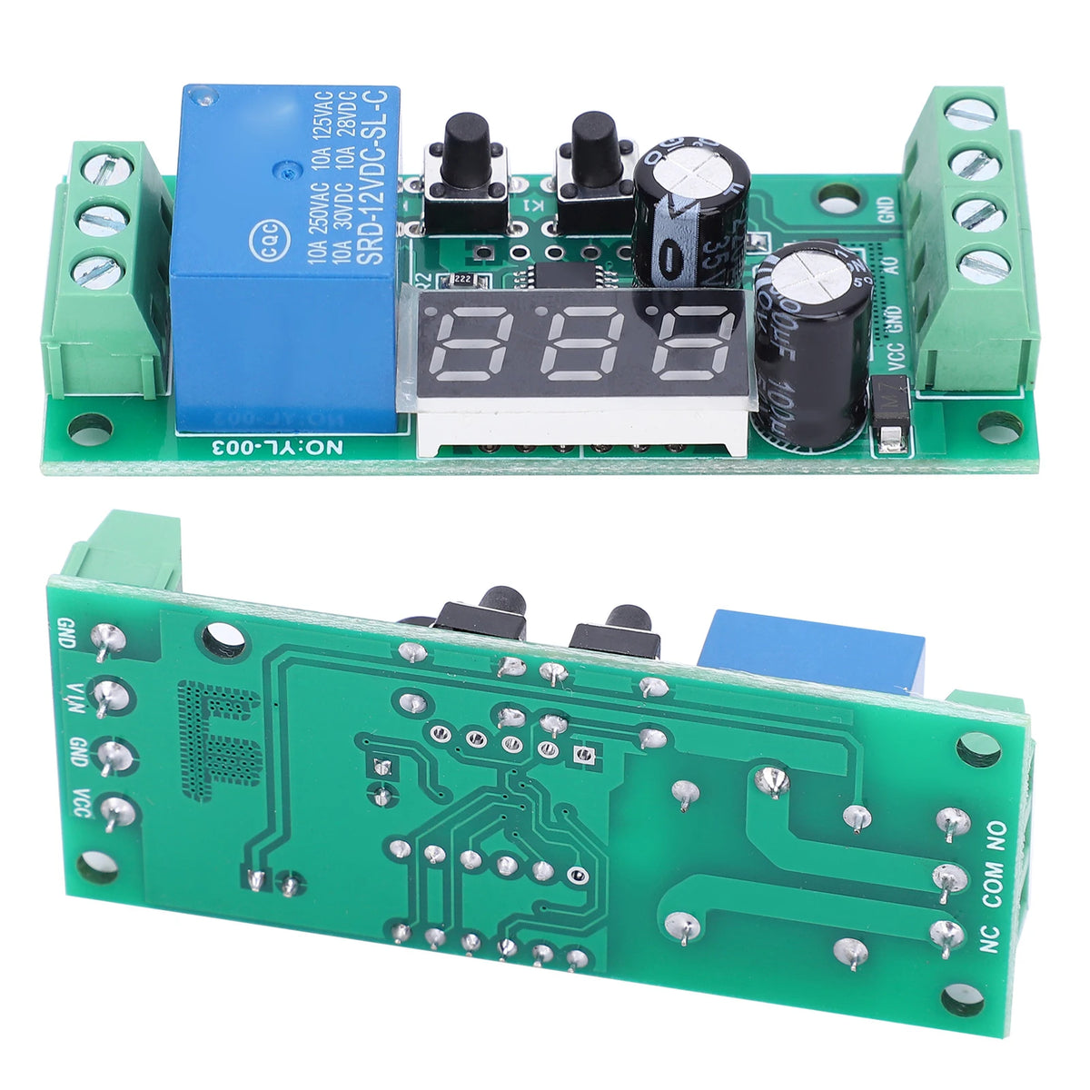 Voltage Detection Module Digital Display High Accuracy Relay Electronic Component DC12V Relay Module