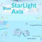 HMX Blue Star Silent Switch Tactile 5 Pins Mechanical Keyboard Accessories RGB POM PC PA66 Mute Swith Factory lubed for Hot Swap