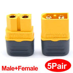 XT60H (XT60 Upgrade) Connectors, XT60H Male Female Bullet Connectors Plugs with Sheath for Lithium Battery RC Planes Car