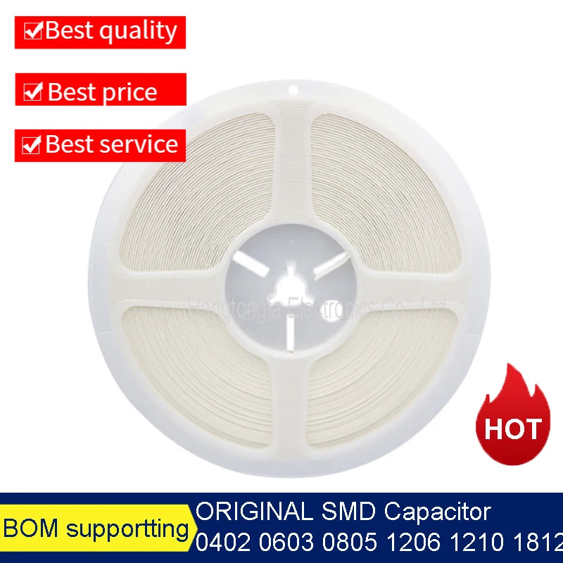 4000PCS Chip Capacitor 1206 0805 0603 2.7P 4.7P 10P 22P 33P 47P 75P 100P PF 3216 101J NPO 50V  A REEL Ceramic Capacitor SMD NEW