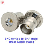 2PCS Q9 BNC To SMA Male Plug&Female Jack Disc RF Adapter Connector 50ohm Wire Terminals Copper Brass Nickel Plating SMA TO BNC