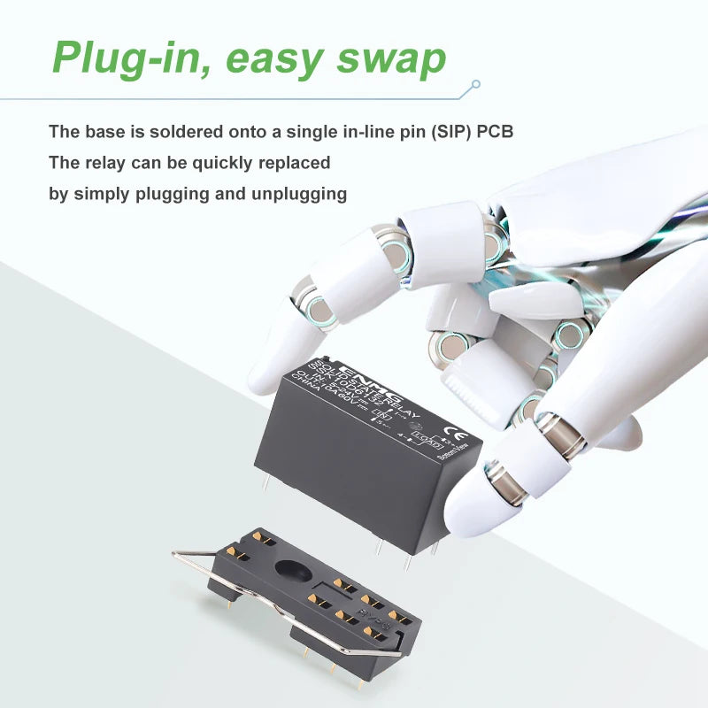 ENMG PCB Mount Solid State Relay, SSK10D6132 Miniature Pin-Type DC Control DC/AC 24V Printed Circuit Board Mount Plug-in Type.