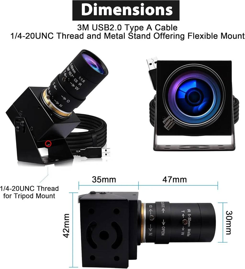 SVPRO Ultra HD 16MP USB Camera 4656x3496 IMX298 USB Webcam Optical CS Zoom Camera for Industrial Inspection Machine Vision