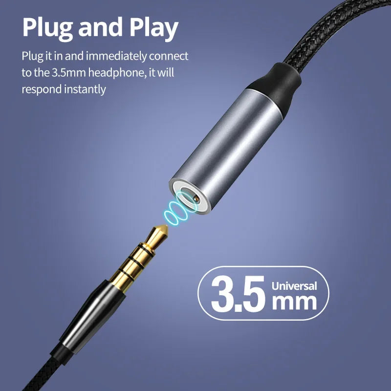 USB Type C To 3.5 Jack Earphone Adapter USB-C 3 5mm Audio Cable Converter For IPhone 15 15 Pro MAX Samsung Galaxy Huawei Xiaomi