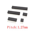 10Pcs Single Row Pitch 1.27 mm Female Jack Pin Header PCB Board Connector 2P-50Pin Straight 1.27mm Pinheaders Socket Plug Strip