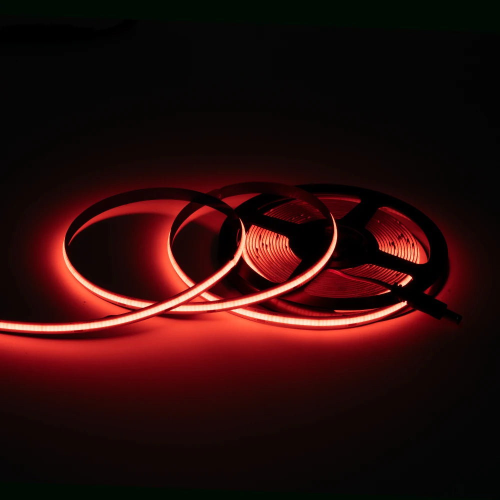 FCOB LED Strip 12V Flexible 5mm 8mm Width High Density Blue White Red Green Pink Yellow Flexible Dimmable RA90 Cob LED Strip