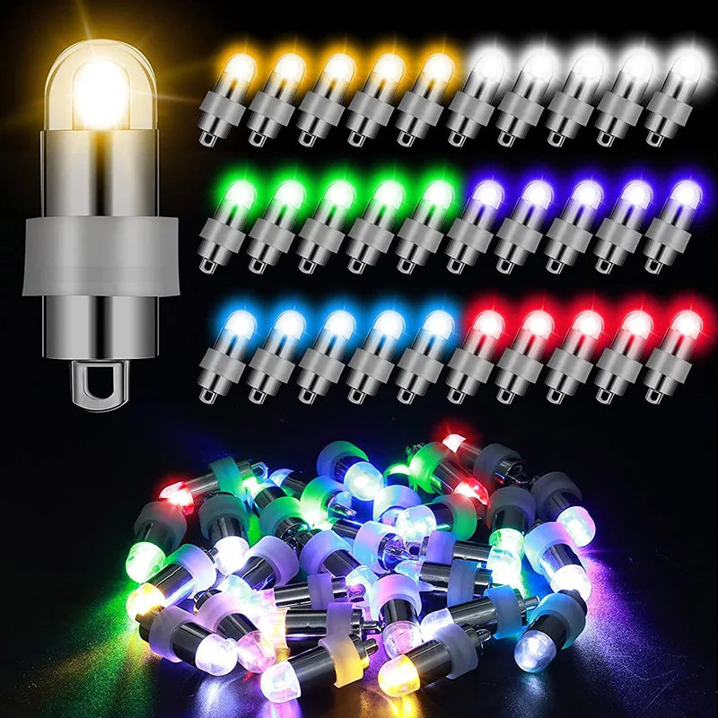 10/20/50pcs Waterproof LED Party Lights Seasonal Lighting for Balloons Paper Lanterns Balloon Wedding Halloween Christmas Party