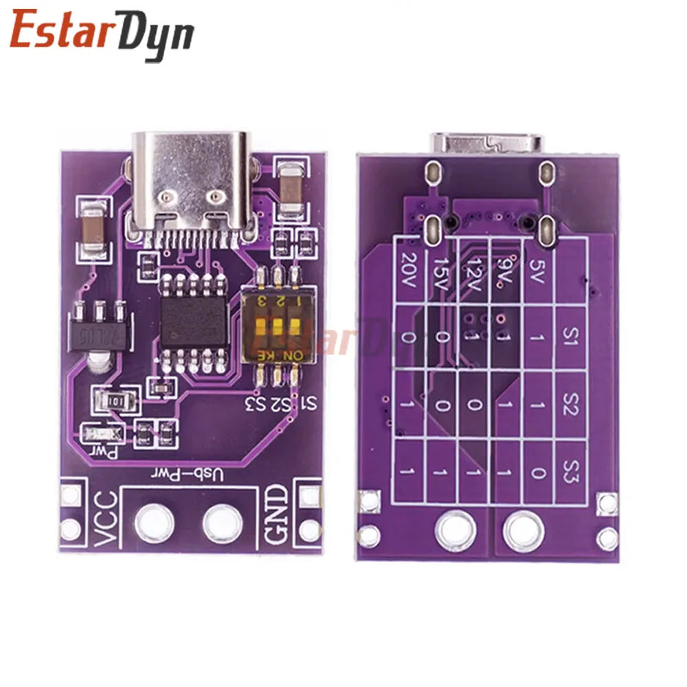 Estardyn Type-C PD QC AFC Fast Charge Polling Detector Tester, USB-C Trigger Board DC Power Converter for Laptop Phone