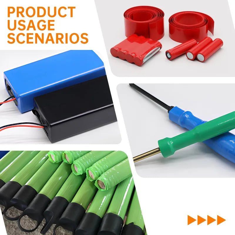 18650 Lithium Battery Heat Shrink Tube Width 17mm ~ 200mm Blue PVC Wrap Cover Skin Cable Protector Sleeve Lithium Film Case