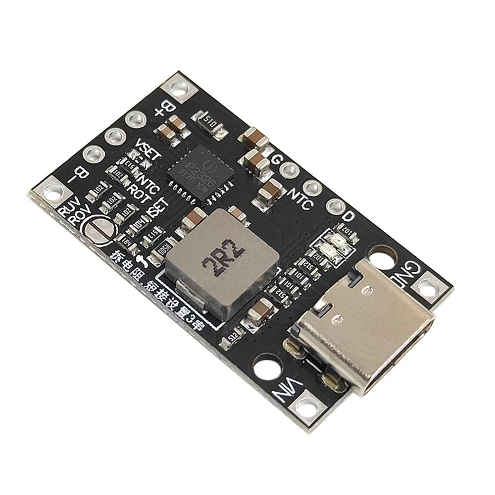 Type-C USB 2S/3S BMS 15W 8.4V 12.6V 1.5A Lithium Battery Charging Boost Module With Balanced Support Fast Charge With Indicator