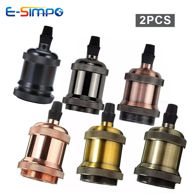 2pcs E27 E26 Edison Medium Screw Swivel Bases Vintage Retro Industrial Ceiling DIY Pendant Antique Hang LED Lamp Holder Socket
