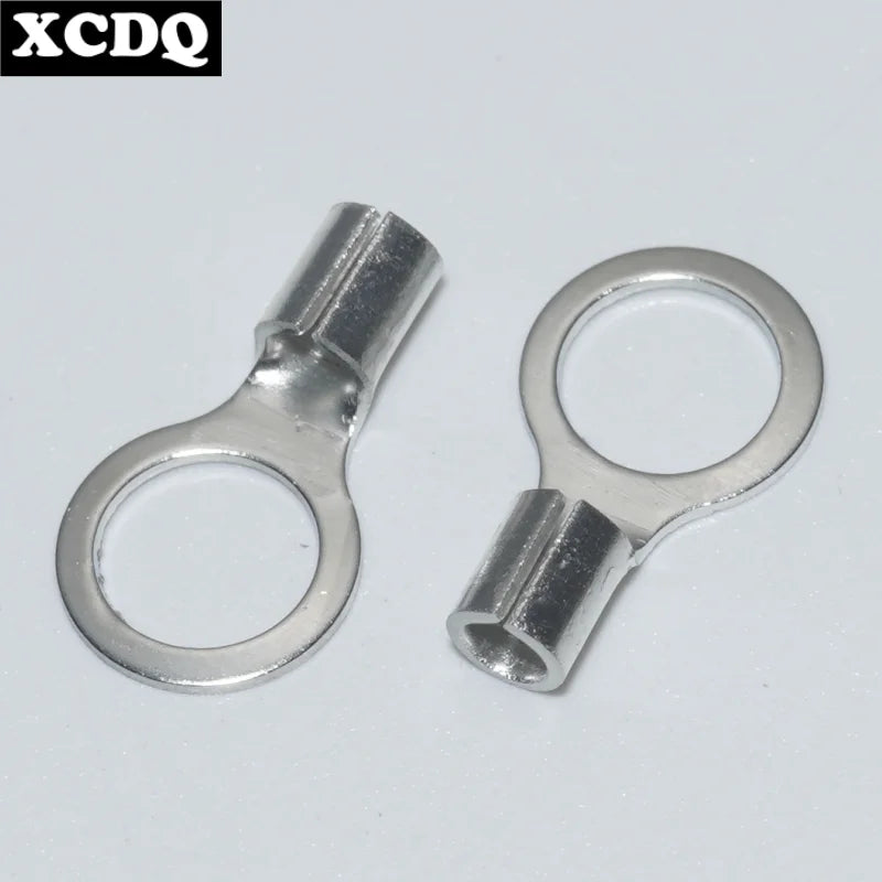 100pcs RNB Brass Ring Bare Terminal Block Connector Cable Lugs Wire Crimping Tips Electrical Connection Strips 12V 2.5mm 4mm 6mm