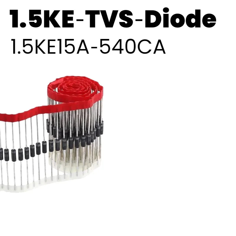 1.5KE Series TVS Diode 1.5KE15A‑36CA Unidirectional Bidirectional Transient Voltage Suppressor DO‑201AD Surge Protection Diode
