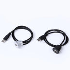 22mm Hole Install USB Connector/Socket FEMALE A - MALE A With Extend Cable(60cm,150cm)