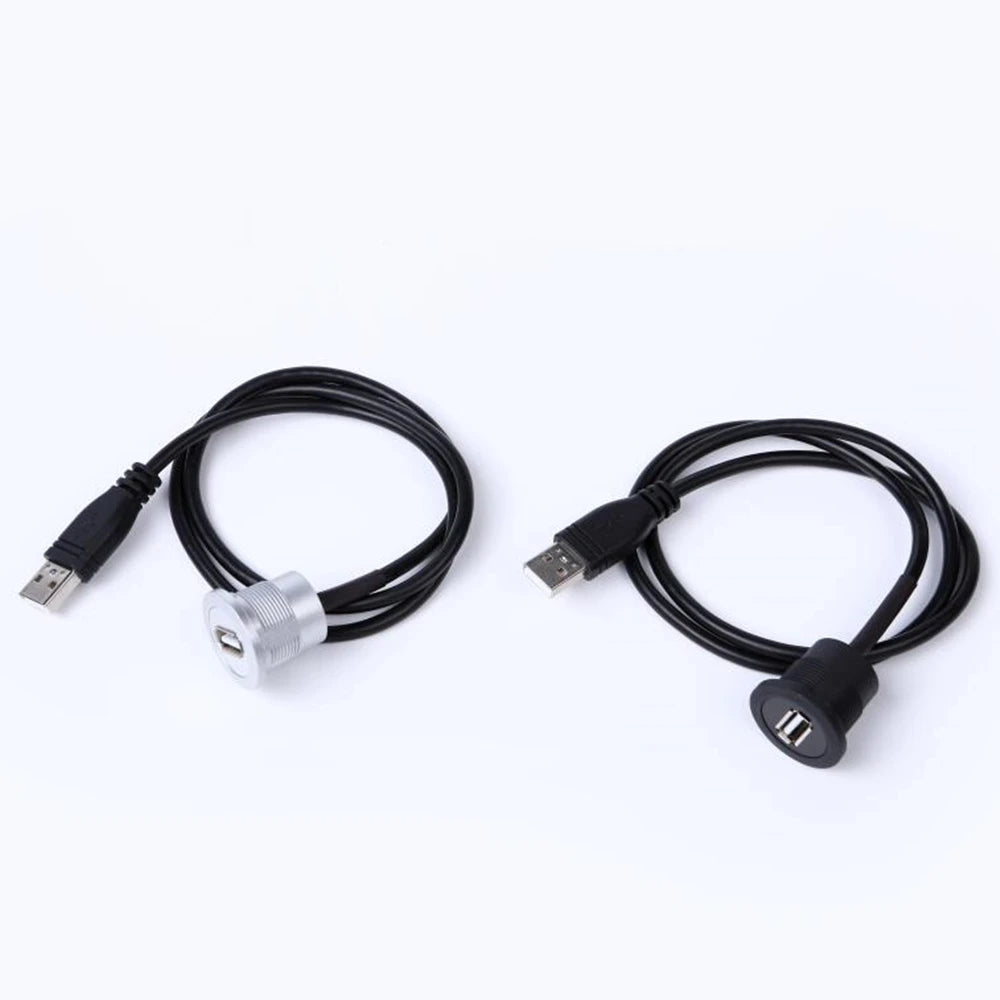 22mm Hole Install USB Connector/Socket FEMALE A - MALE A With Extend Cable(60cm,150cm)