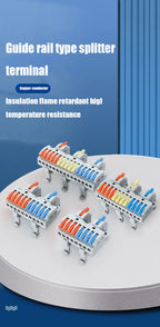 5/10 PCS Universal Wiring Cable Connectors Push-in Can Combined Butt Home Terminal Block Multiple In Multiple Out with Fixing