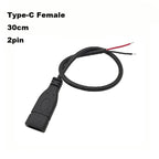DIY Repair Welding Cable 2 Wire 4 Wires Micro USB 2.0 A Elbow Head Male Jack 4pin/2pin Type-C Male Extension Cable Line