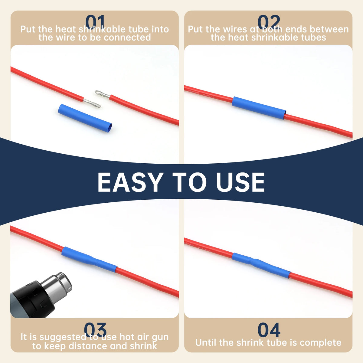 Heat Shrink Tubing Kit 73-900PCS 2:1 3:1 4:1 Ratio Cable Wire Insulation Sleeve Electrical Repair Protector Heat-Shrink Tube Set