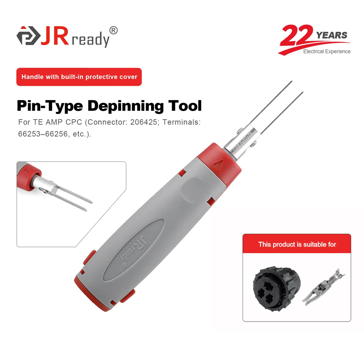 JRready JRconDRK Series Terminal Extraction Tool For Molex MX150L, MX150 motor terminal blocks and TE AMP, CPC series connectors
